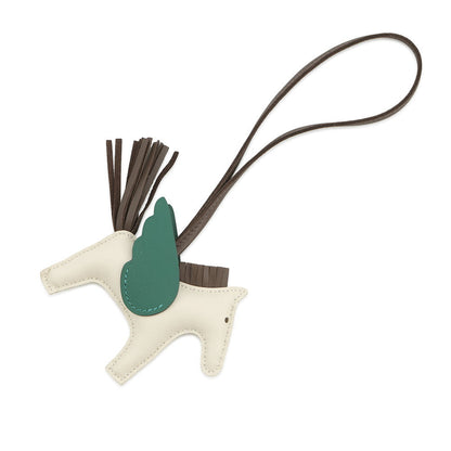 HERMES Rodeo Pegasus Craie/Chocolat/Vert Moyen Lambskin Size PM