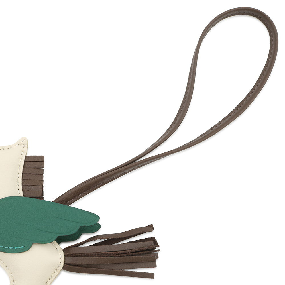 HERMES Rodeo Pegasus Craie/Chocolat/Vert Moyen Lambskin Size PM