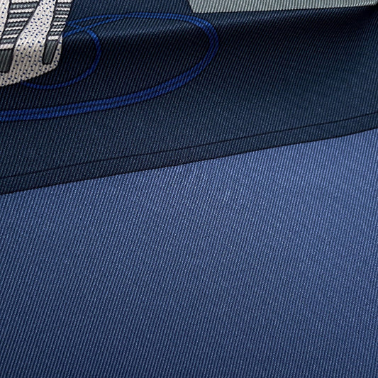 HERMES Carre EN STUDIO Blue Nuit/Blanc/Vert Silk100% Size 70