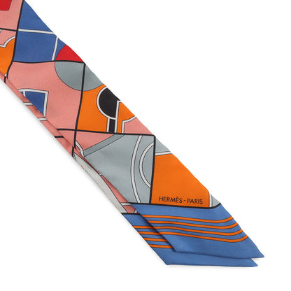 HERMES Twilly HERMESSports Lavande/Salmon/Gris Silk100%