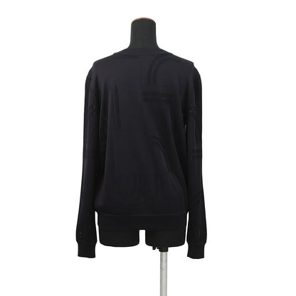 HERMES Twillaine Top Size 40 Black/White Silk 87% Polyamide 10% Elastane 3%
