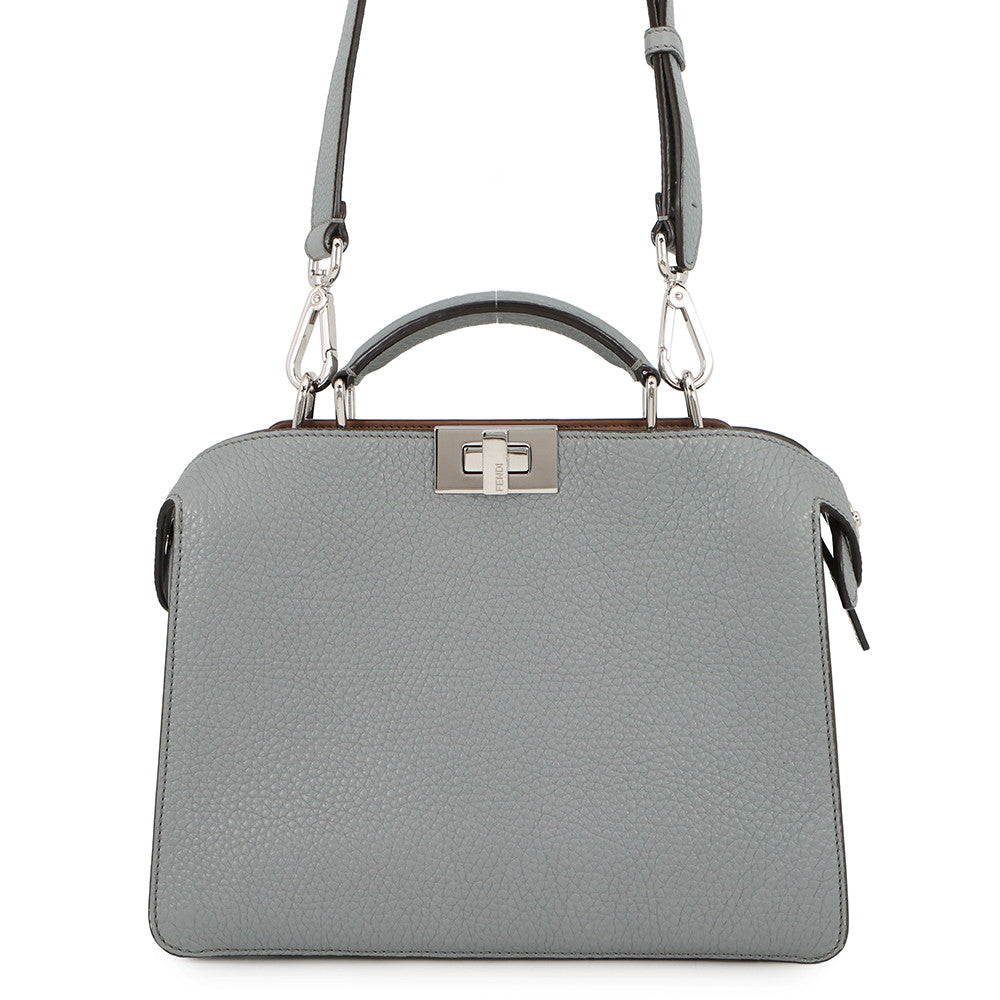 FENDI Peekaboo 2WAY Handbag Gray7VA530 Leather Size Small