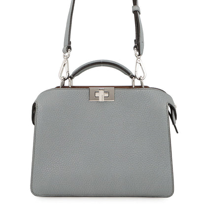 FENDI Peekaboo 2WAY Handbag Gray7VA530 Leather Size Small