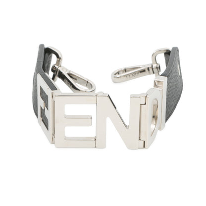 FENDI FENDI logo strap for short handbags. Black8AV483 Leather