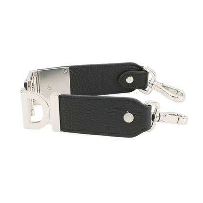 FENDI FENDI logo strap for short handbags. Black8AV483 Leather
