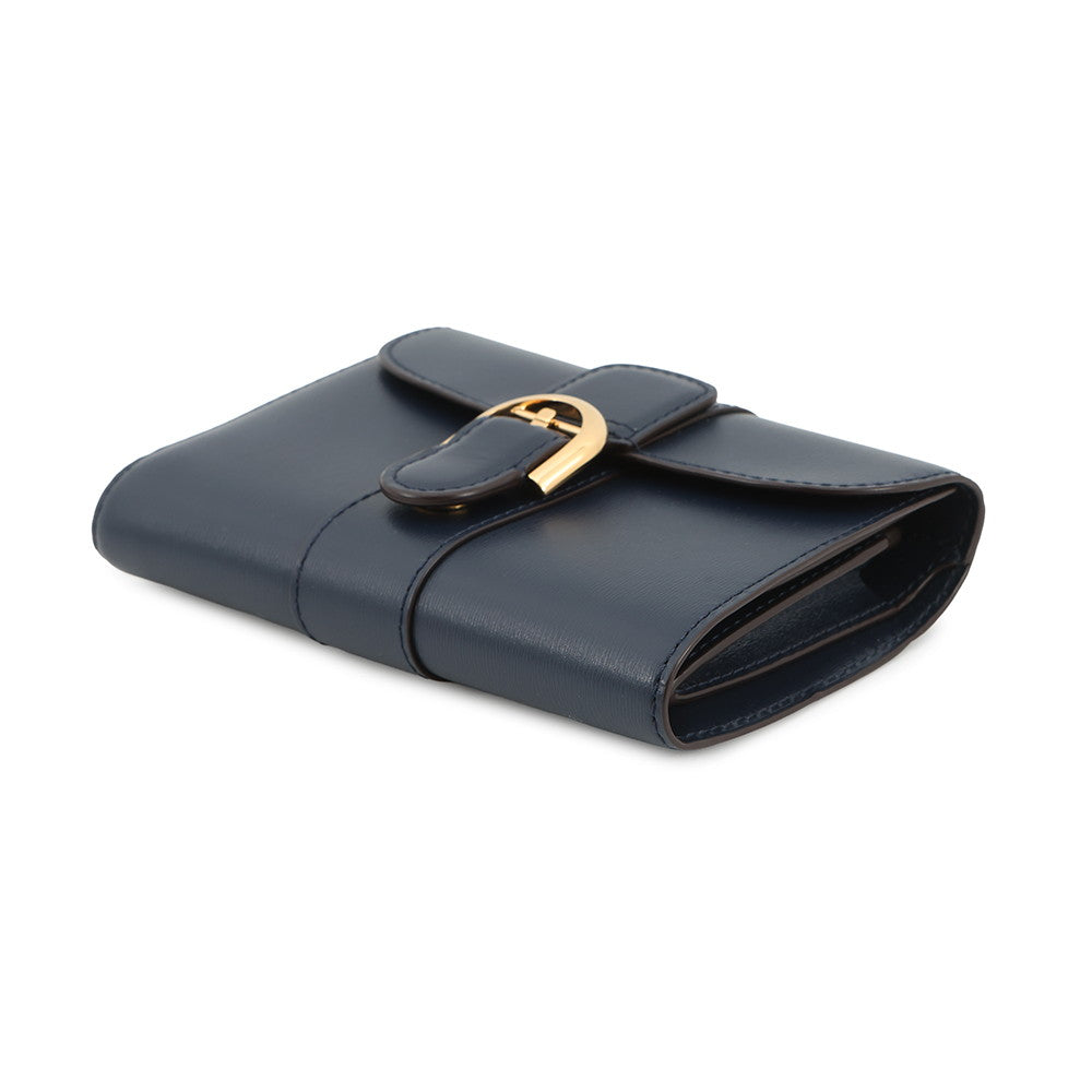 Delvaux Brillon Compact Wallet Tri-Fold night skyAB0493AAM0AZBDO Opera Calf Leather