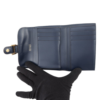 Delvaux Brillon Compact Wallet Tri-Fold night skyAB0493AAM0AZBDO Opera Calf Leather
