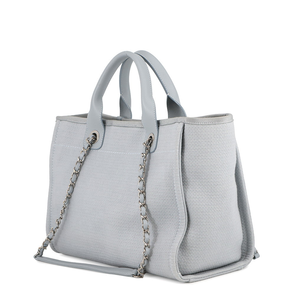 CHANEL Deauville Light BlueAS3257 Canvas Size Small