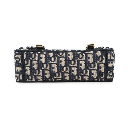 Dior Diorcamp Oblique Embroidery Shoulder Bag Navy/BeigeM1241ORIW_M928 Canvas Size Small