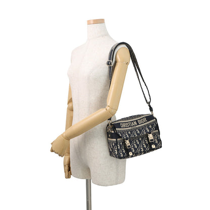 Dior Diorcamp Oblique Embroidery Shoulder Bag Navy/BeigeM1241ORIW_M928 Canvas Size Small
