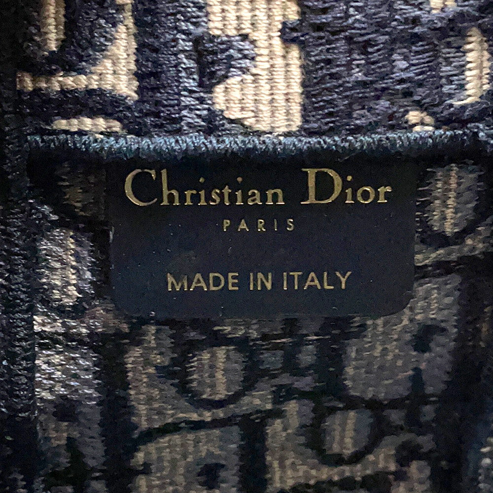 Dior Diorcamp Oblique Embroidery Shoulder Bag Navy/BeigeM1241ORIW_M928 Canvas Size Small