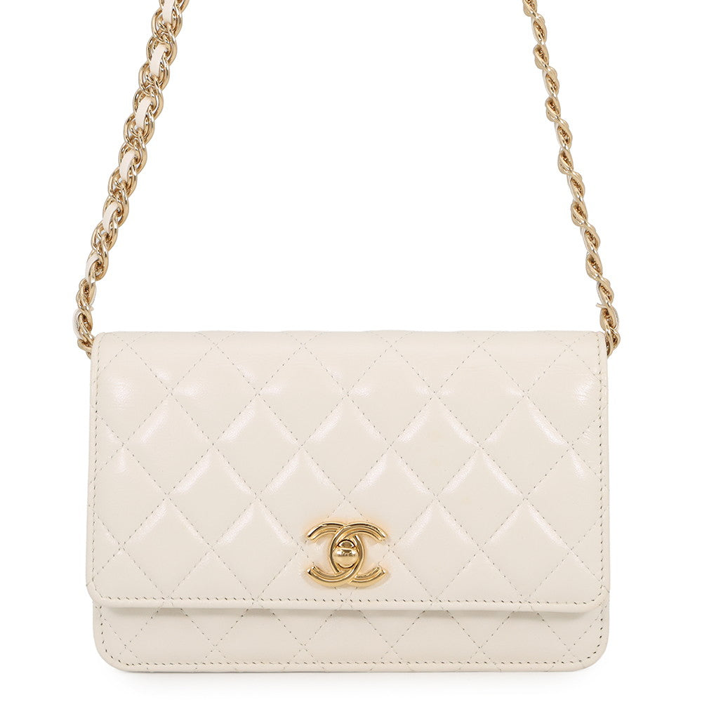CHANEL Chain Wallet Double Chain WhiteAP4241 Lambskin
