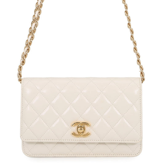 CHANEL Chain Wallet Double Chain WhiteAP4241 Lambskin