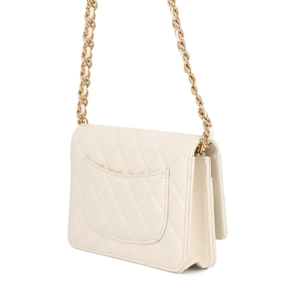 CHANEL Chain Wallet Double Chain WhiteAP4241 Lambskin