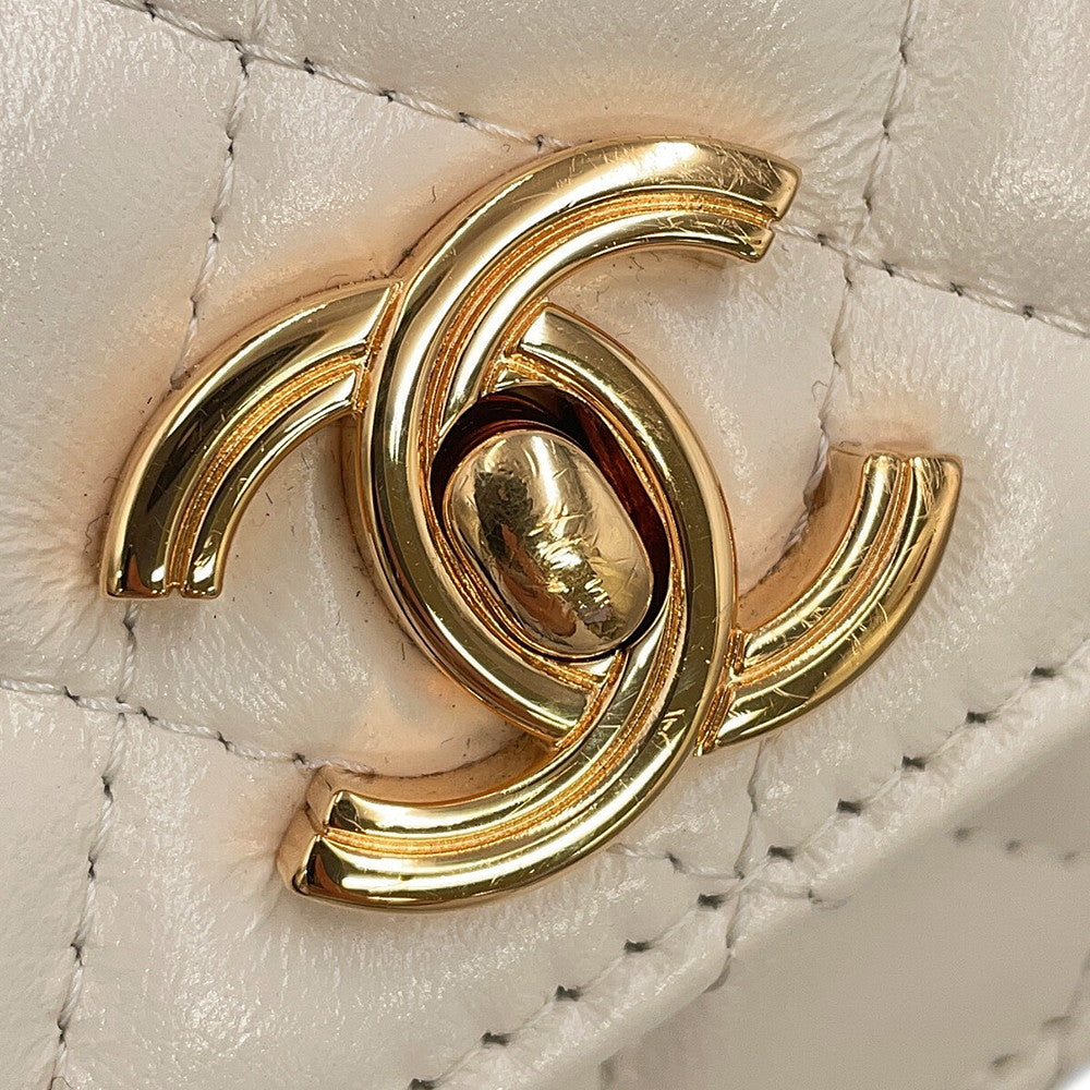 CHANEL Chain Wallet Double Chain WhiteAP4241 Lambskin