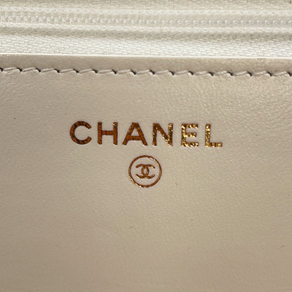 CHANEL Chain Wallet Double Chain WhiteAP4241 Lambskin