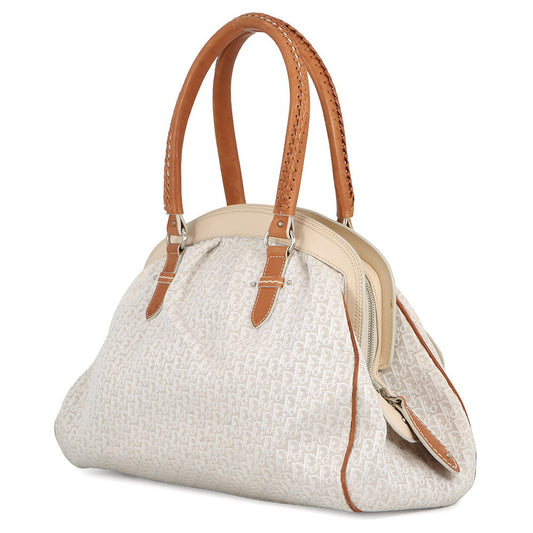 Dior Trotter Street Chic Shoulder Bag Beige Canvas Leather
