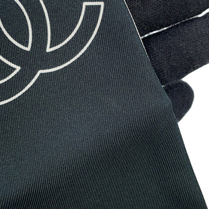 CHANEL CC Logo Scarf White/Black Silk100%