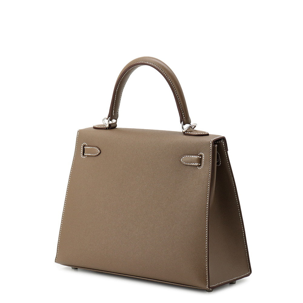 HERMES Kelly Sellier Etoupe Veau Madame Size 25