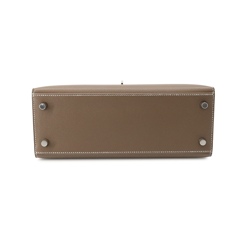 HERMES Kelly Sellier Etoupe Veau Madame Size 25