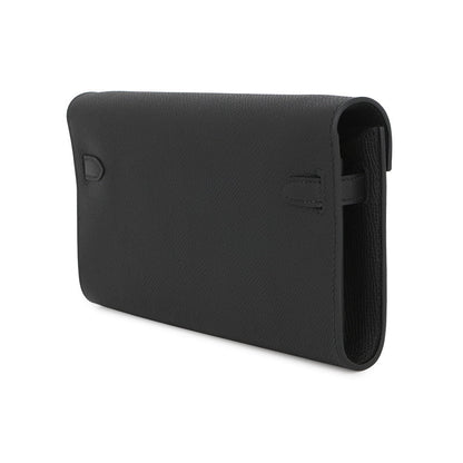 HERMES Kelly wallet long to go Black Epsom