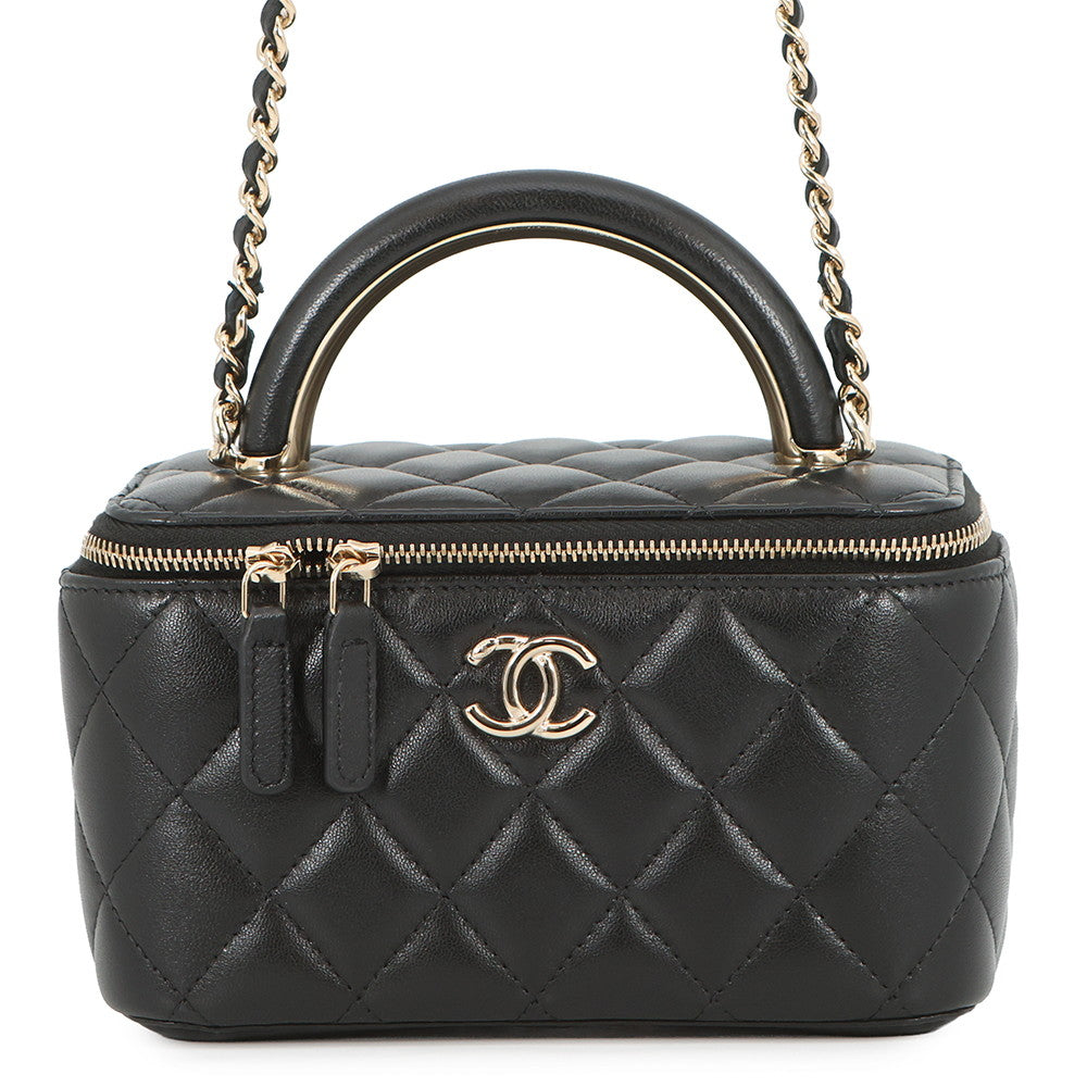 CHANEL Matelasse 2way vanity BlackAP2846 Lambskin