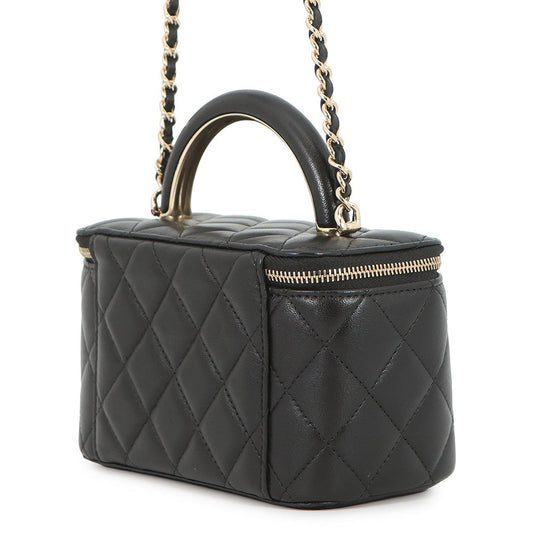 CHANEL Matelasse 2way vanity BlackAP2846 Lambskin