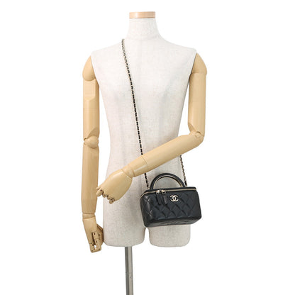 CHANEL Matelasse 2way vanity BlackAP2846 Lambskin