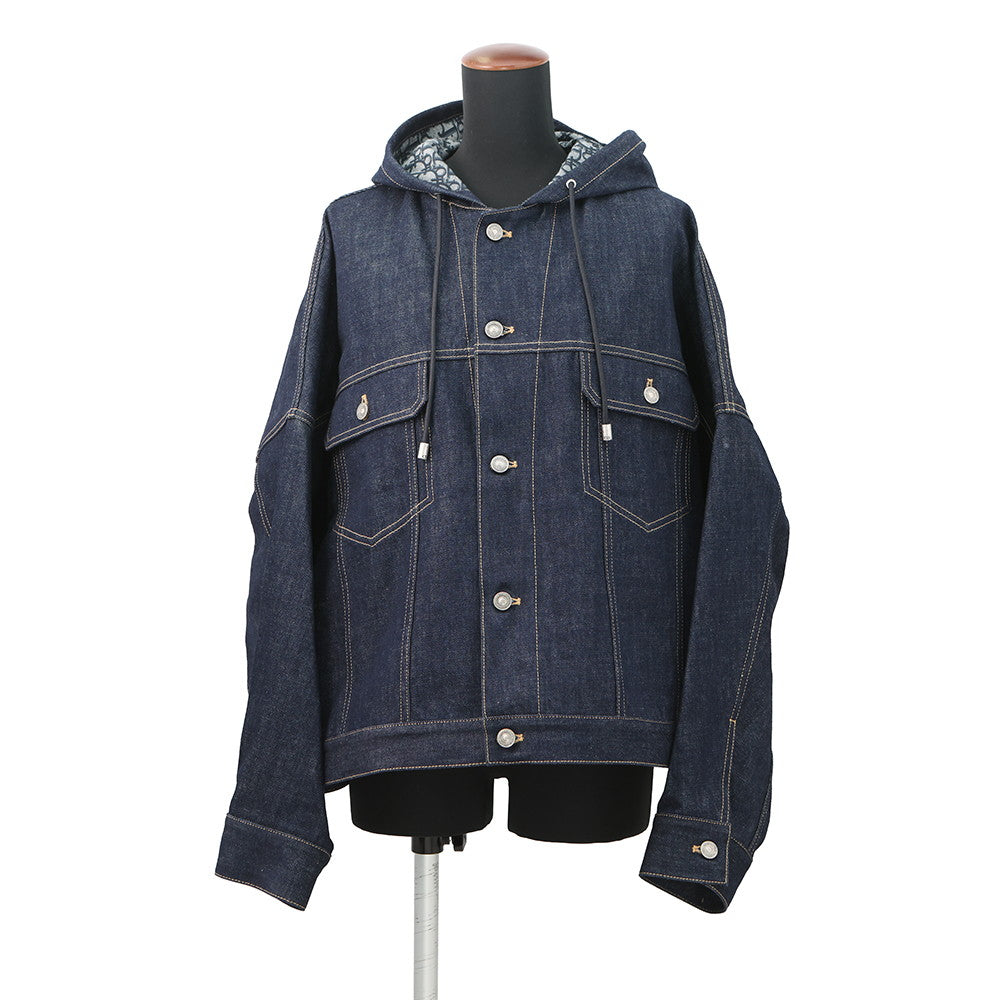 Dior Oblique Oversized Denim Jacket Size 40 Blue442V34A3161_X5461 Cotton100%