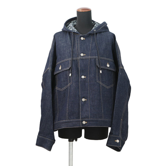 Dior Oblique Oversized Denim Jacket Size 40 Blue442V34A3161_X5461 Cotton100%