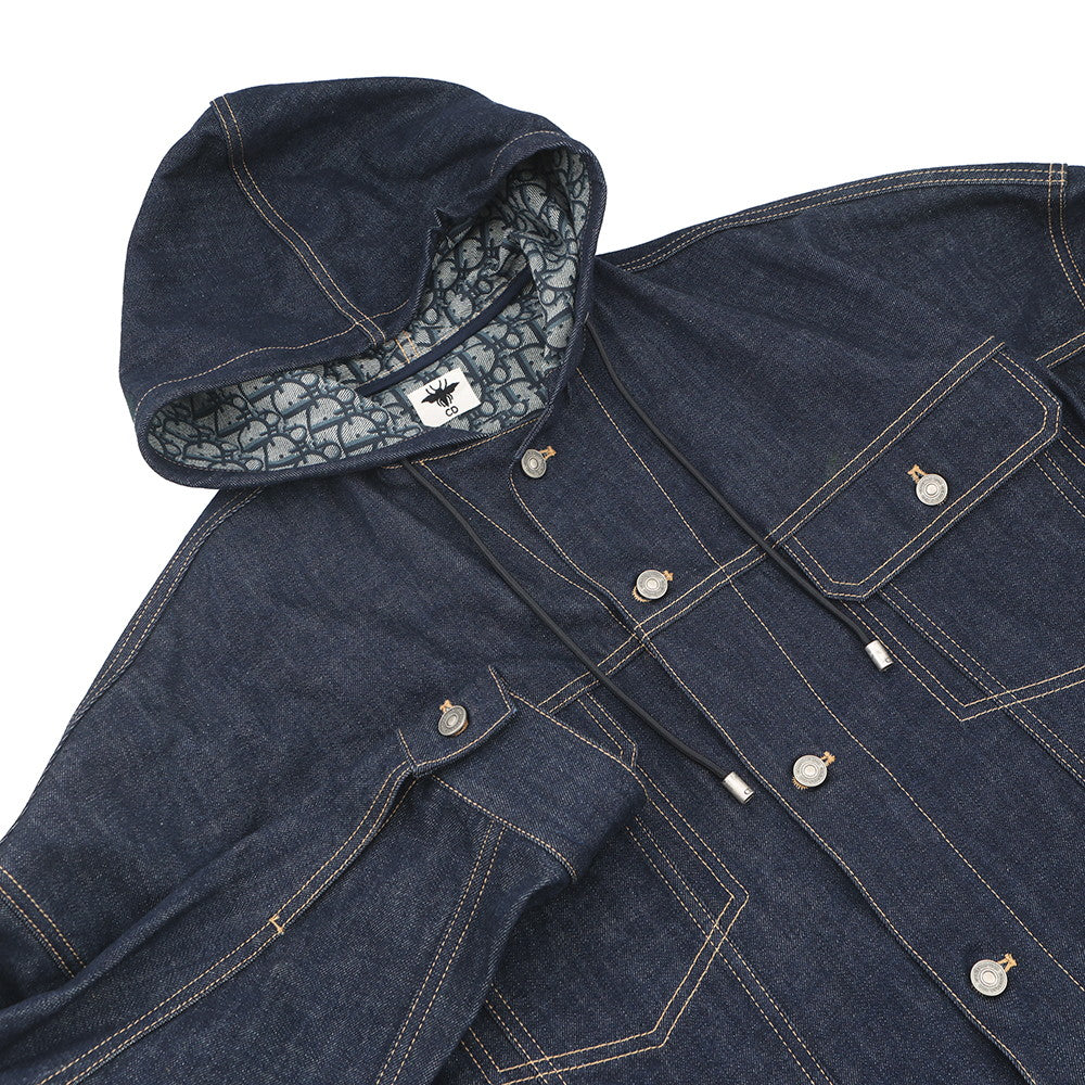 Dior Oblique Oversized Denim Jacket Size 40 Blue442V34A3161_X5461 Cotton100%