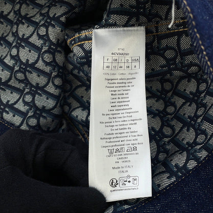 Dior Oblique Oversized Denim Jacket Size 40 Blue442V34A3161_X5461 Cotton100%