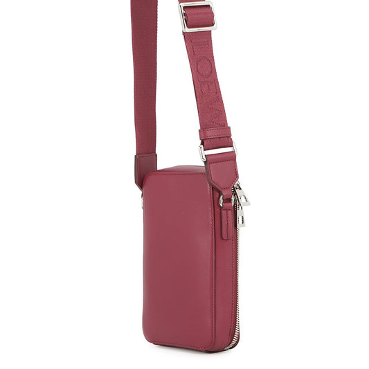 LOEWE Vertical crossbody pocket CrimsonC565S59X01 1048 Satin Calf Leather