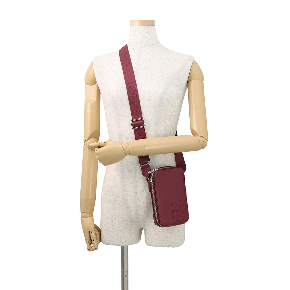 LOEWE Vertical crossbody pocket CrimsonC565S59X01 1048 Satin Calf Leather
