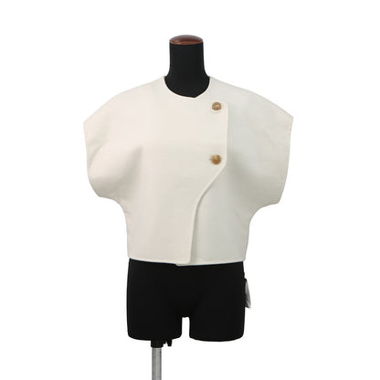 HERMES Short-sleeved bolero Size 34 Blanc Naturel Cashmere100%