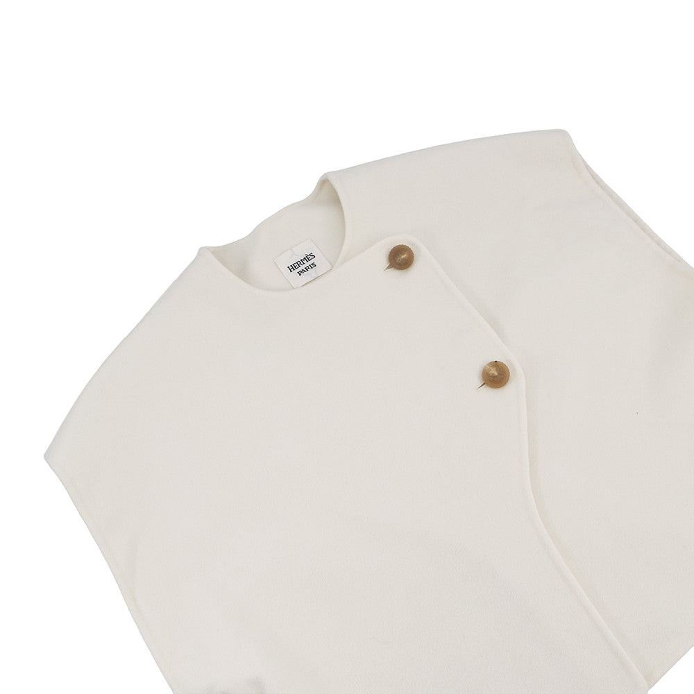 HERMES Short-sleeved bolero Size 34 Blanc Naturel Cashmere100%