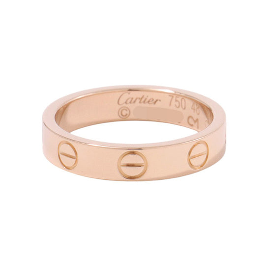 CARTIER Mini Love Ring Size Small/48/#8B4085200 18K Pink Gold