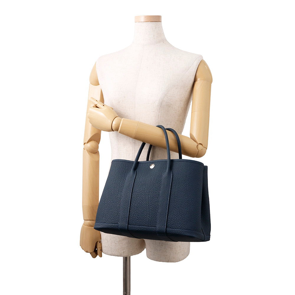 HERMES Garden Party Blue de Prusse Negonda Leather Size TPM