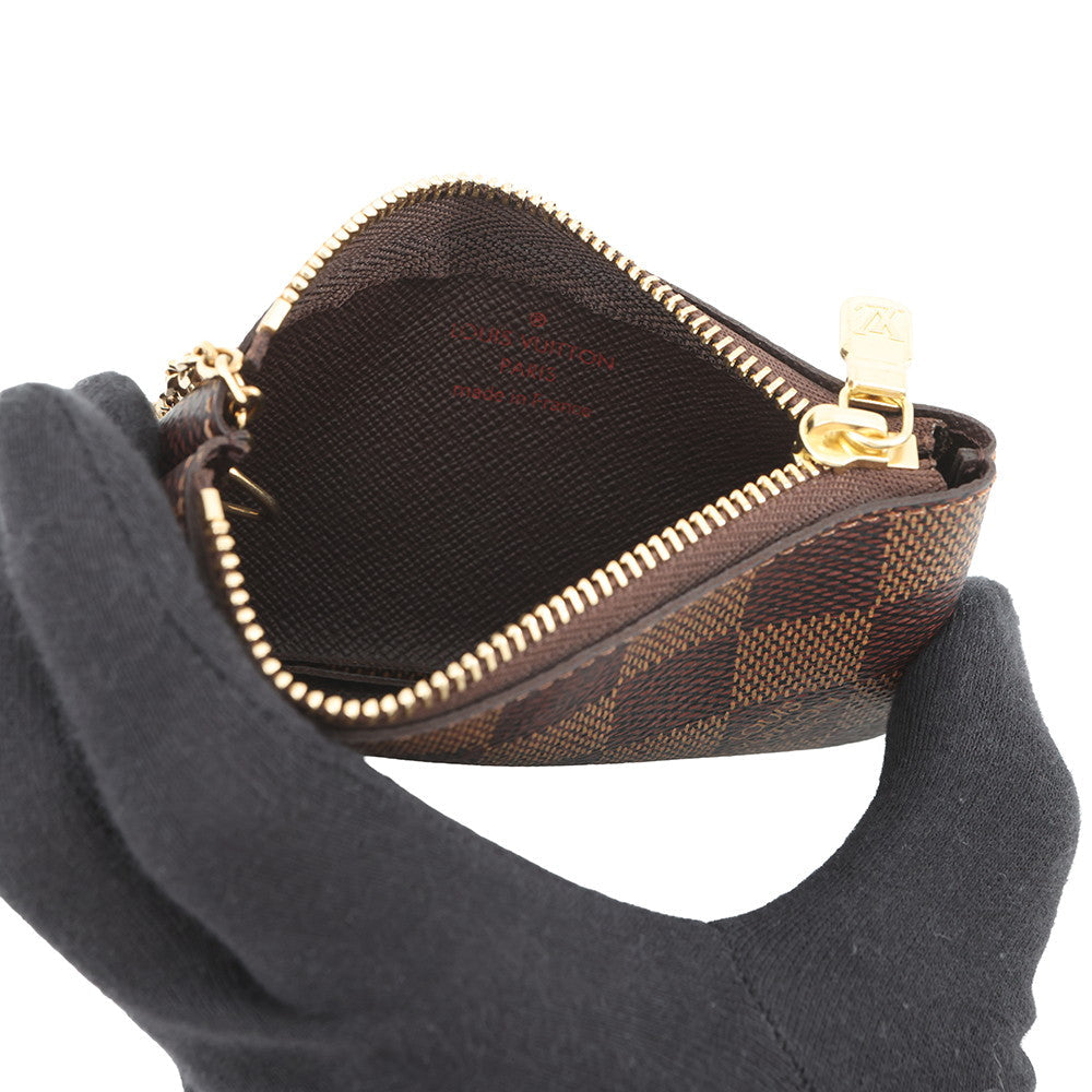 LOUIS VUITTON Card Key Case Pochette Cles BrownN62658 Damier Ebene Canvas