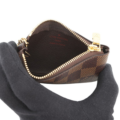 LOUIS VUITTON Card Key Case Pochette Cles BrownN62658 Damier Ebene Canvas