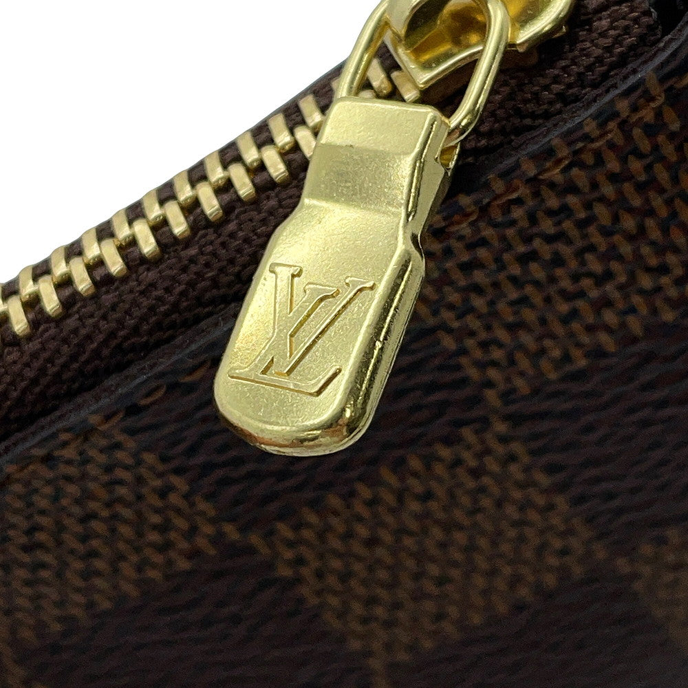 LOUIS VUITTON Card Key Case Pochette Cles BrownN62658 Damier Ebene Canvas