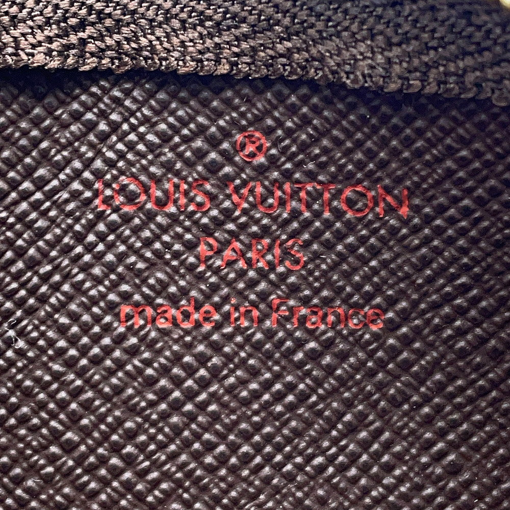 LOUIS VUITTON Card Key Case Pochette Cles BrownN62658 Damier Ebene Canvas