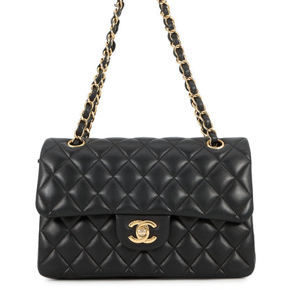 CHANEL Classic Matelasse Double Chain Shoulder Bag BlackA01113-Y01295-94305 Lambskin Size 23