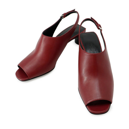 HERMES Sandals 《Marly》 45 Rouge HH261097Z Nappa Size 36.5