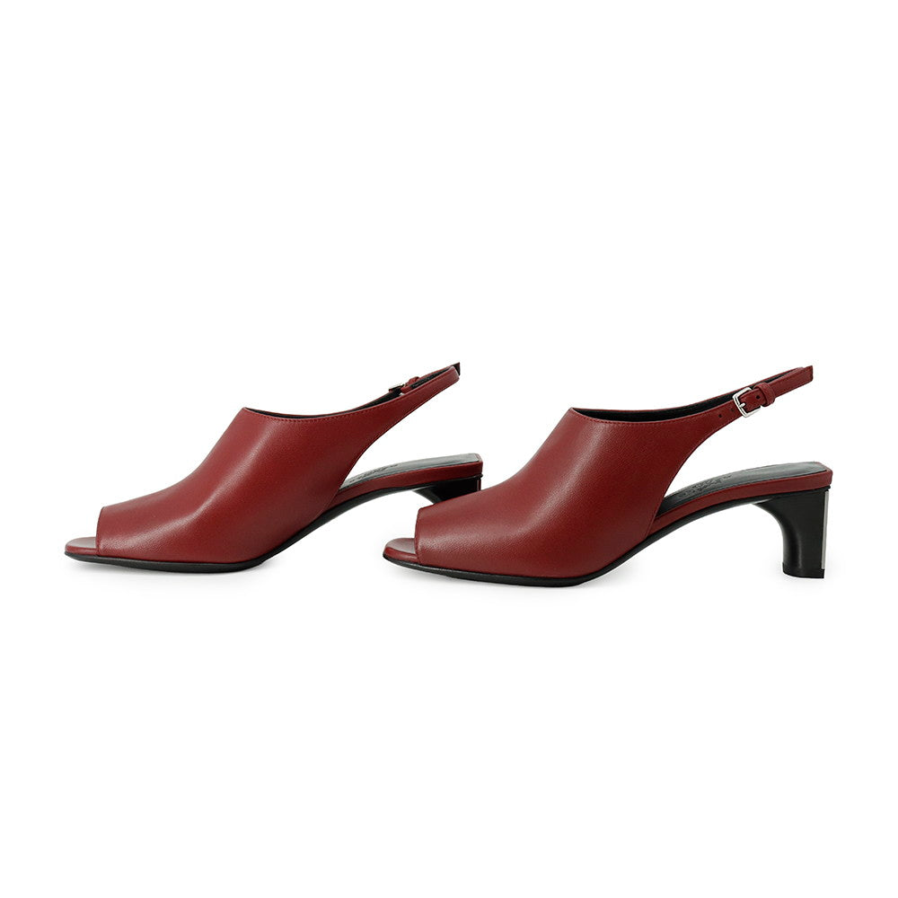 HERMES Sandals 《Marly》 45 Rouge HH261097Z Nappa Size 36.5