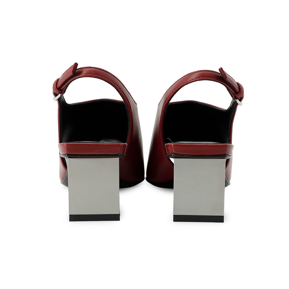 HERMES Sandals 《Marly》 45 Rouge HH261097Z Nappa Size 36.5