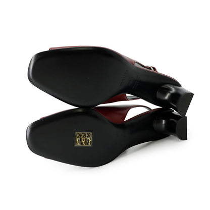 HERMES Sandals 《Marly》 45 Rouge HH261097Z Nappa Size 36.5