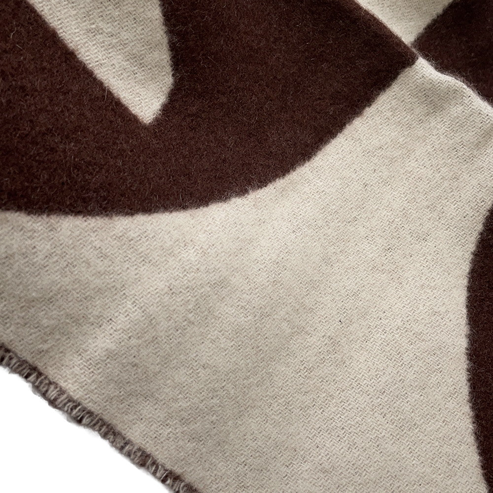 HERMES Scarf Casaque Bag Charm Brown/Beige Cashmere100%