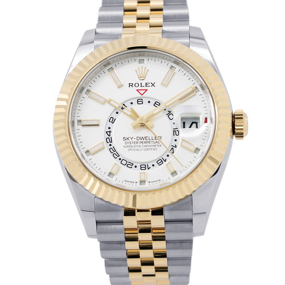 ROLEX Sky-Dweller W42mm Stainless Steel K18WG White Dial336933