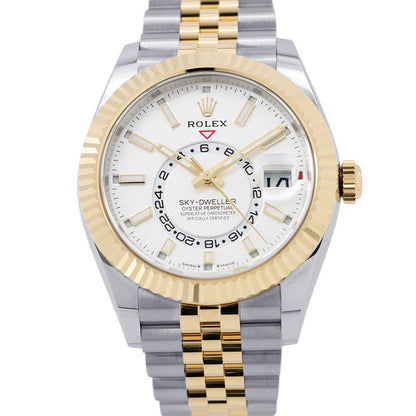ROLEX Sky-Dweller W42mm Stainless Steel K18WG White Dial336933